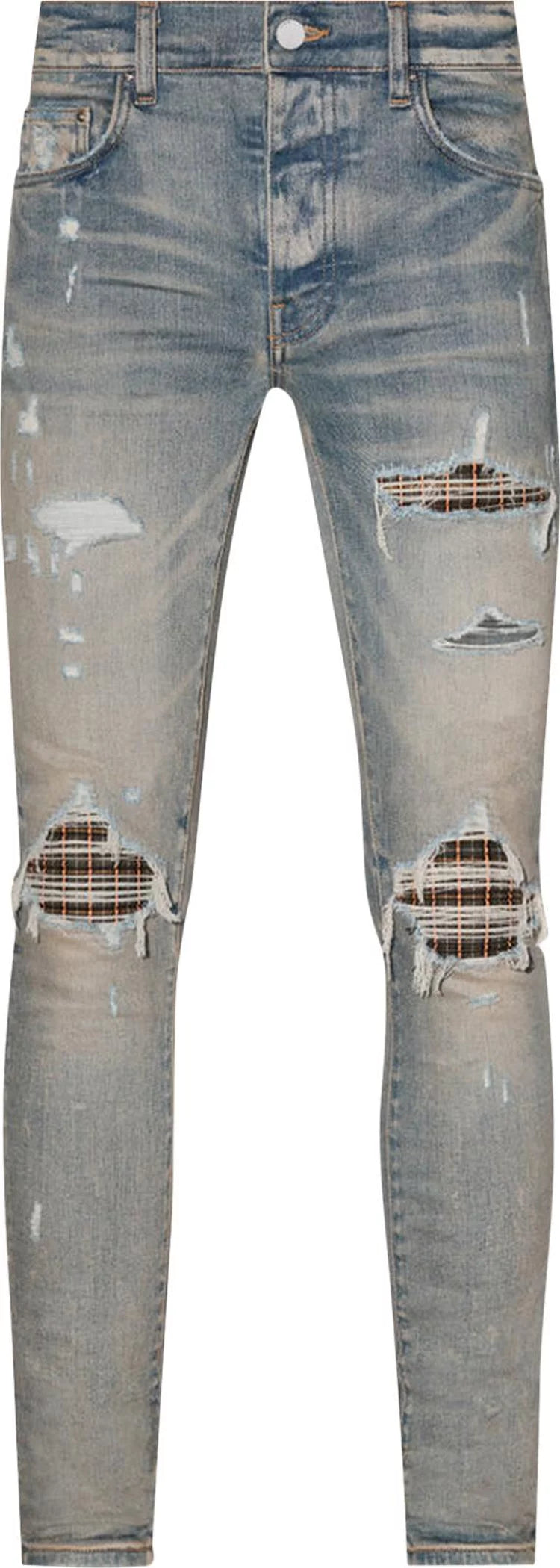 Amiri Mx1 Plaid Orange Jeans blue