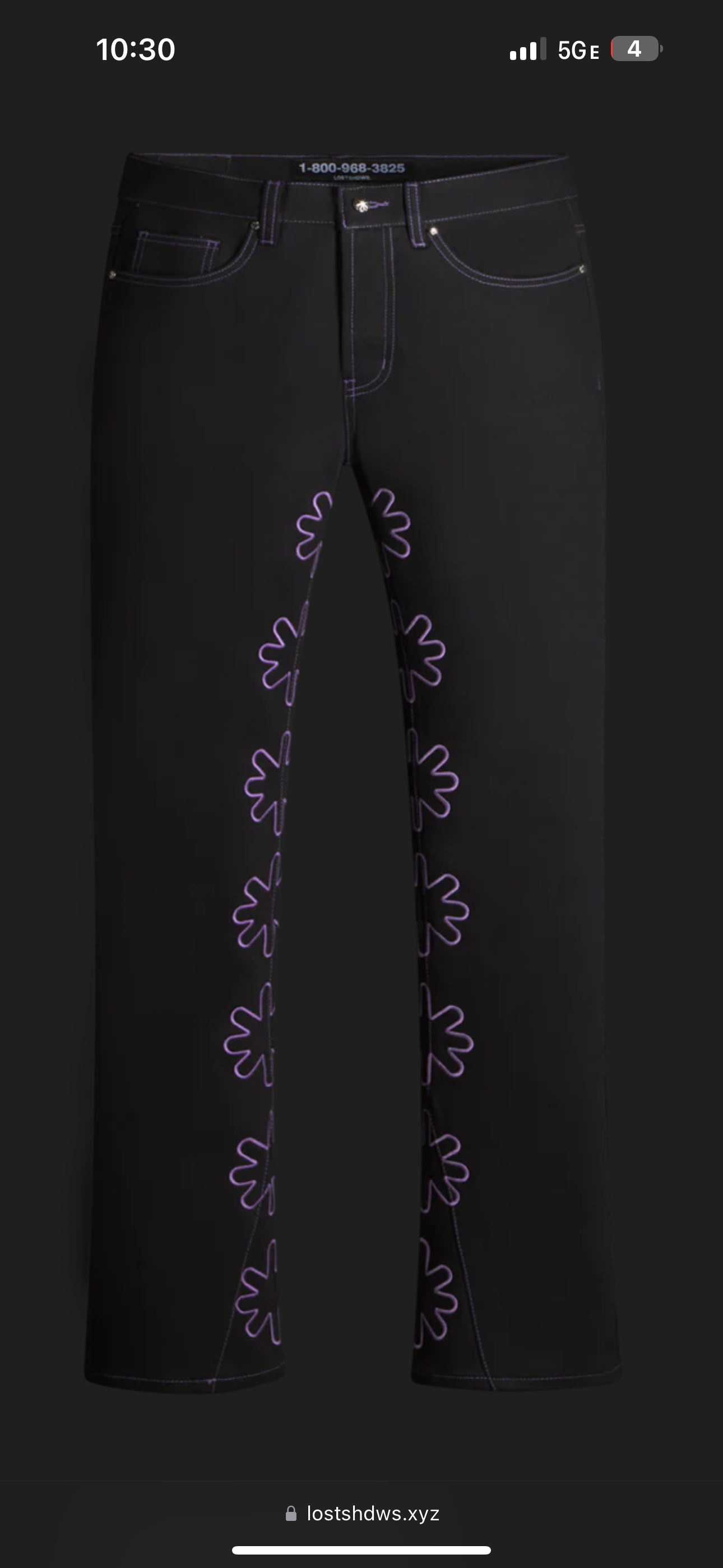 Lost Shdws “Outline” Jeans (Black/Purple)