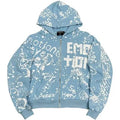 Mixed Emotions “Graffiti” Zip Up Hoodie (Light Blue)