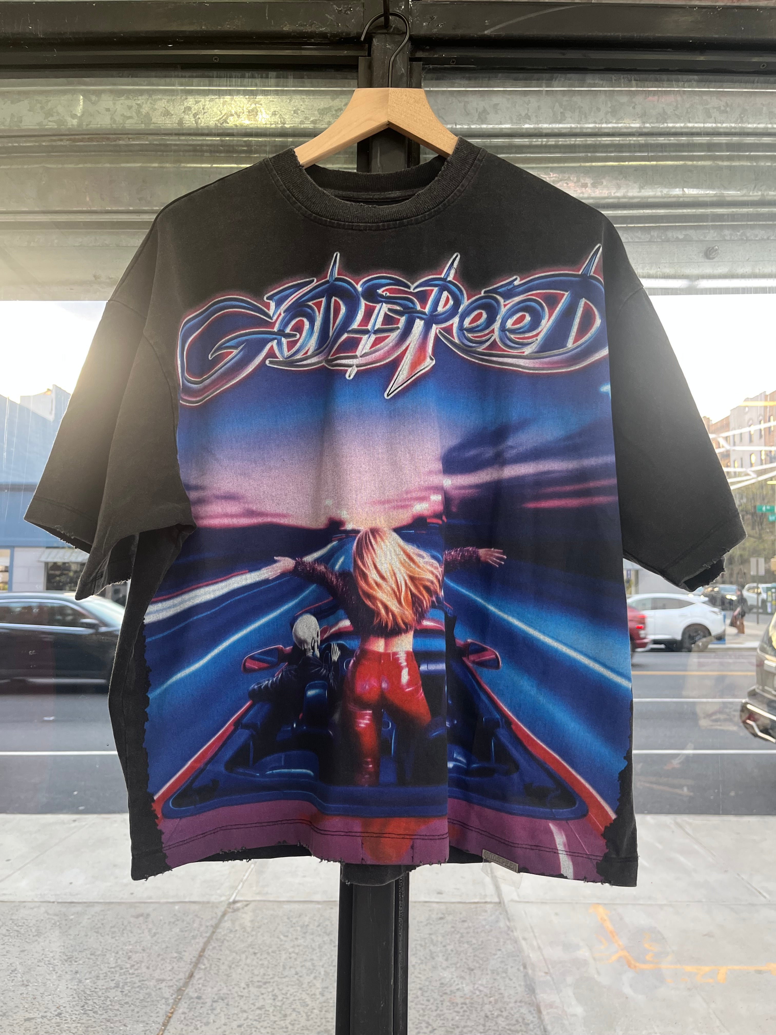 Godspeed car tee Black/Blue/Red