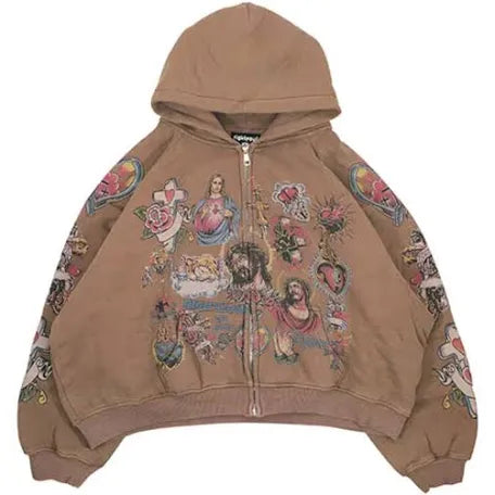 Righteous Zip up Hoodie (Brown)