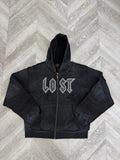Lost intricacy Logo Zip Up Hoodie Black