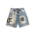 Mixed Emotions Denim Shorts “Ai” (Blue)