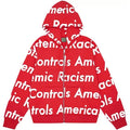 Denim Tears “Racism Controls America” Zip Up Hoodie (Red)