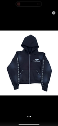 Lonechryst Zip Up Hoodie (Black)