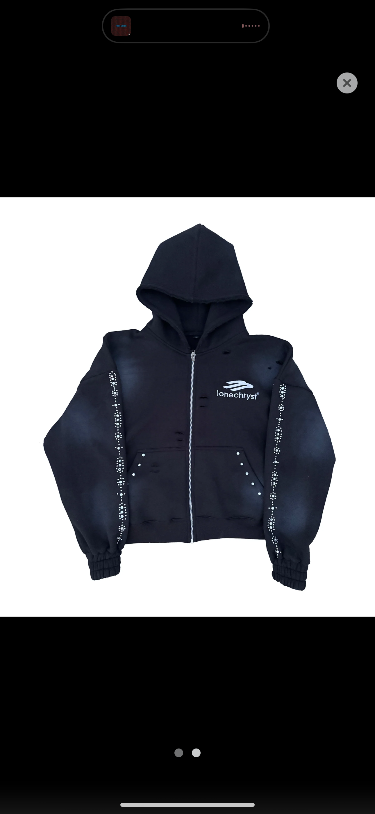 Lonechryst Zip Up Hoodie (Black)