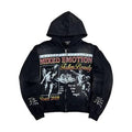 Mixed Emotions Broken wing Zip up hoodie black