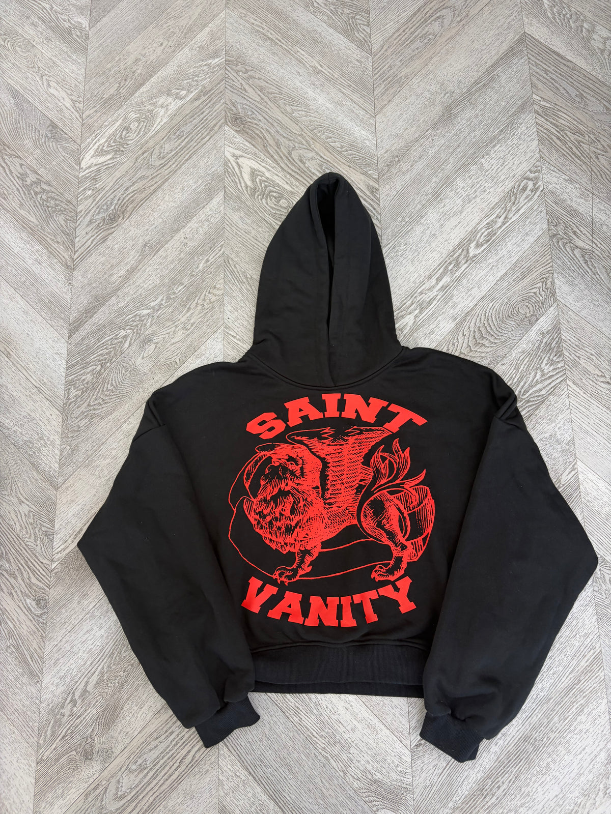Saint Vanity Varsity Hoodie (Black/Red)