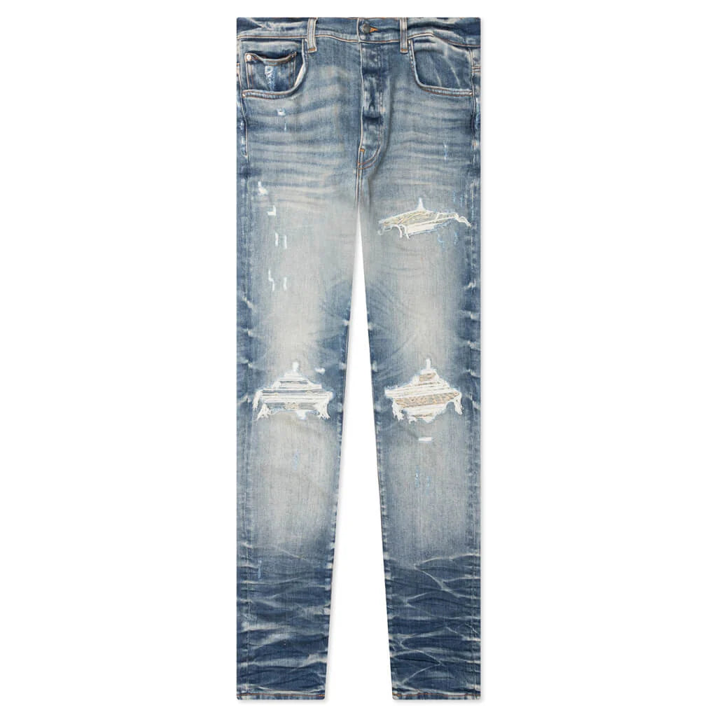 Amiri Mx1 Bandana Jacquard Jeans Blue