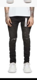Purple Brand Jeans Spray Paint Black