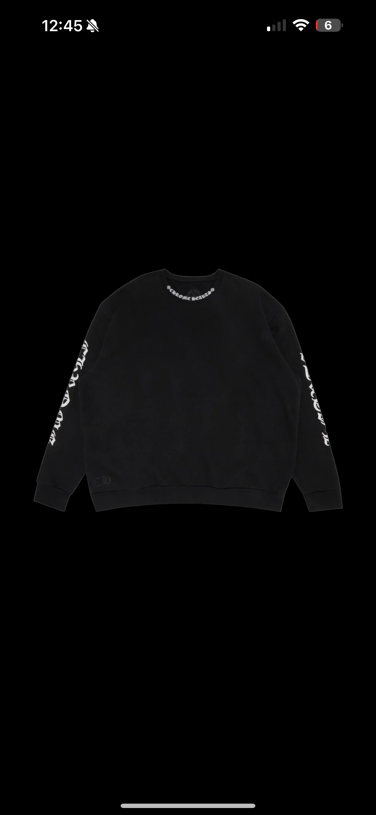 Chrome Hearts neck logo crewneck (Black/White)