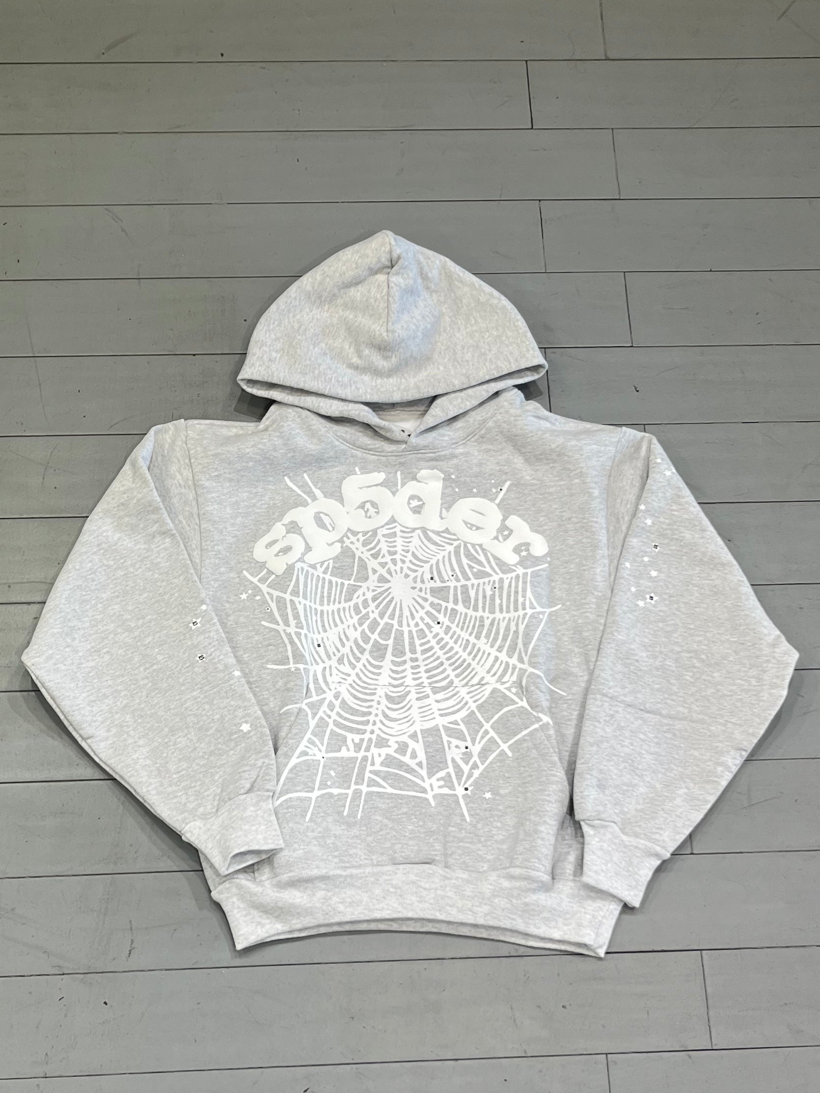 Spider hoodie grey/ white logo