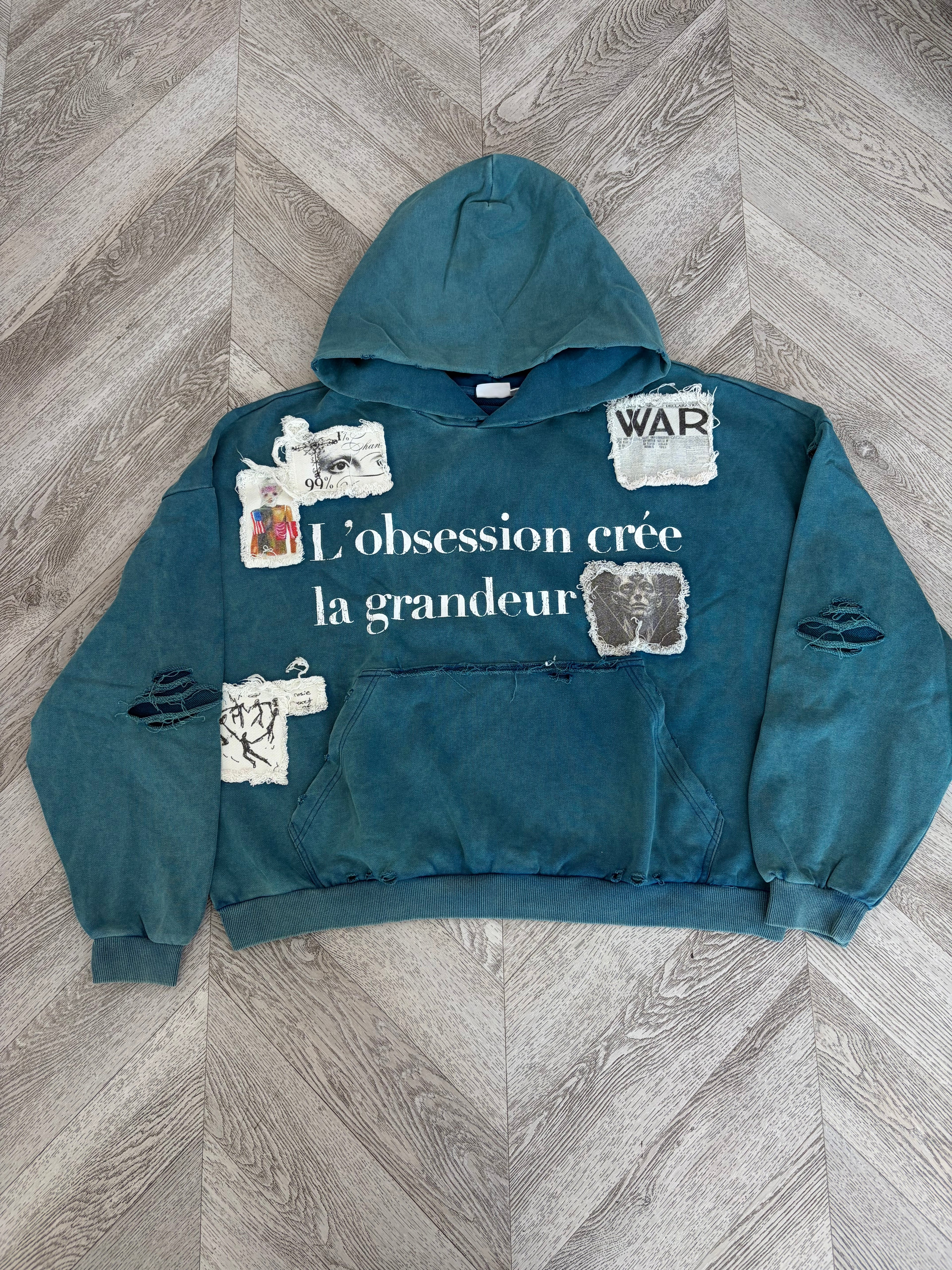 Onyx Patchwork Hoodie (Blue)
