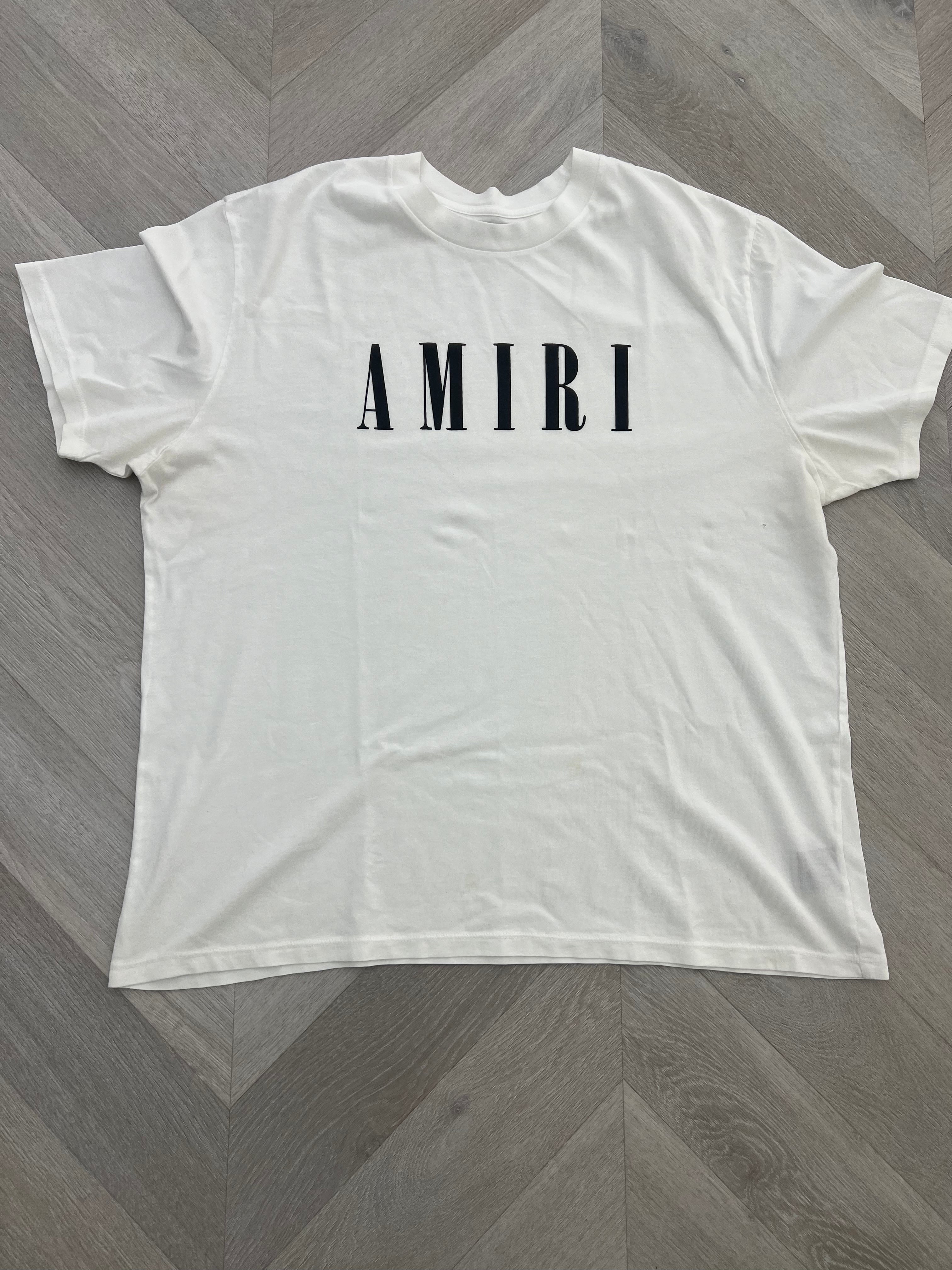 Amiri core logo tee white/ black logo