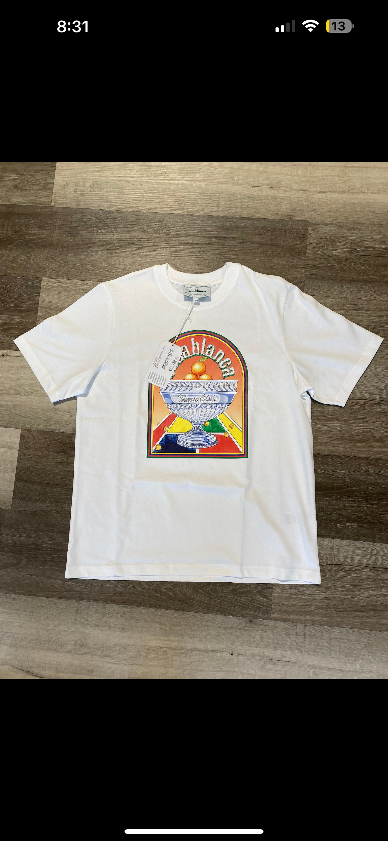 Casablanca “Tennis Club” Tee (White/Orange)