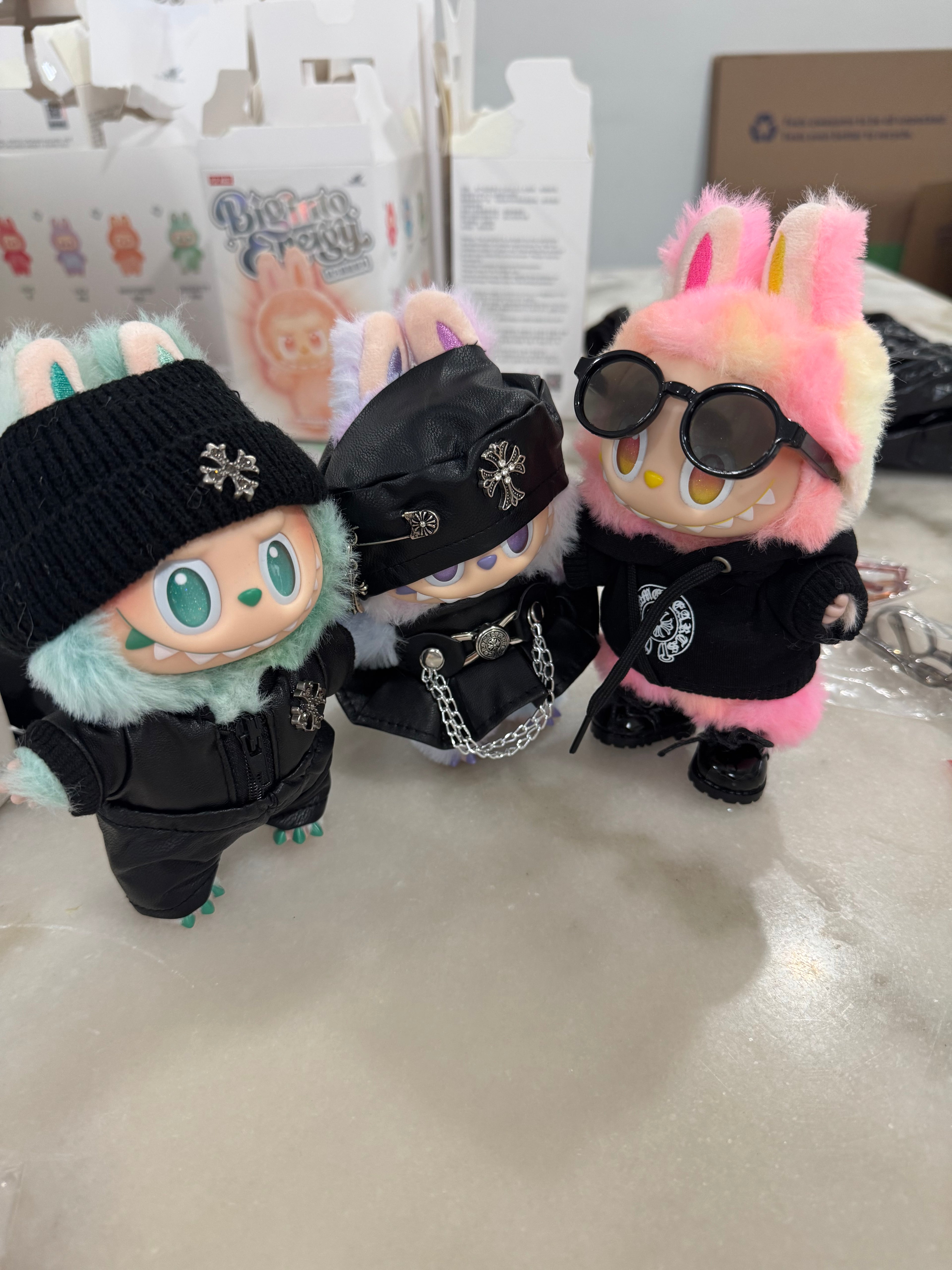 Labubu chrome hearts outfit