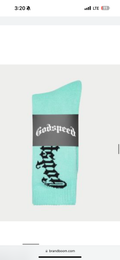 Godspeed (teal) og logo socks
