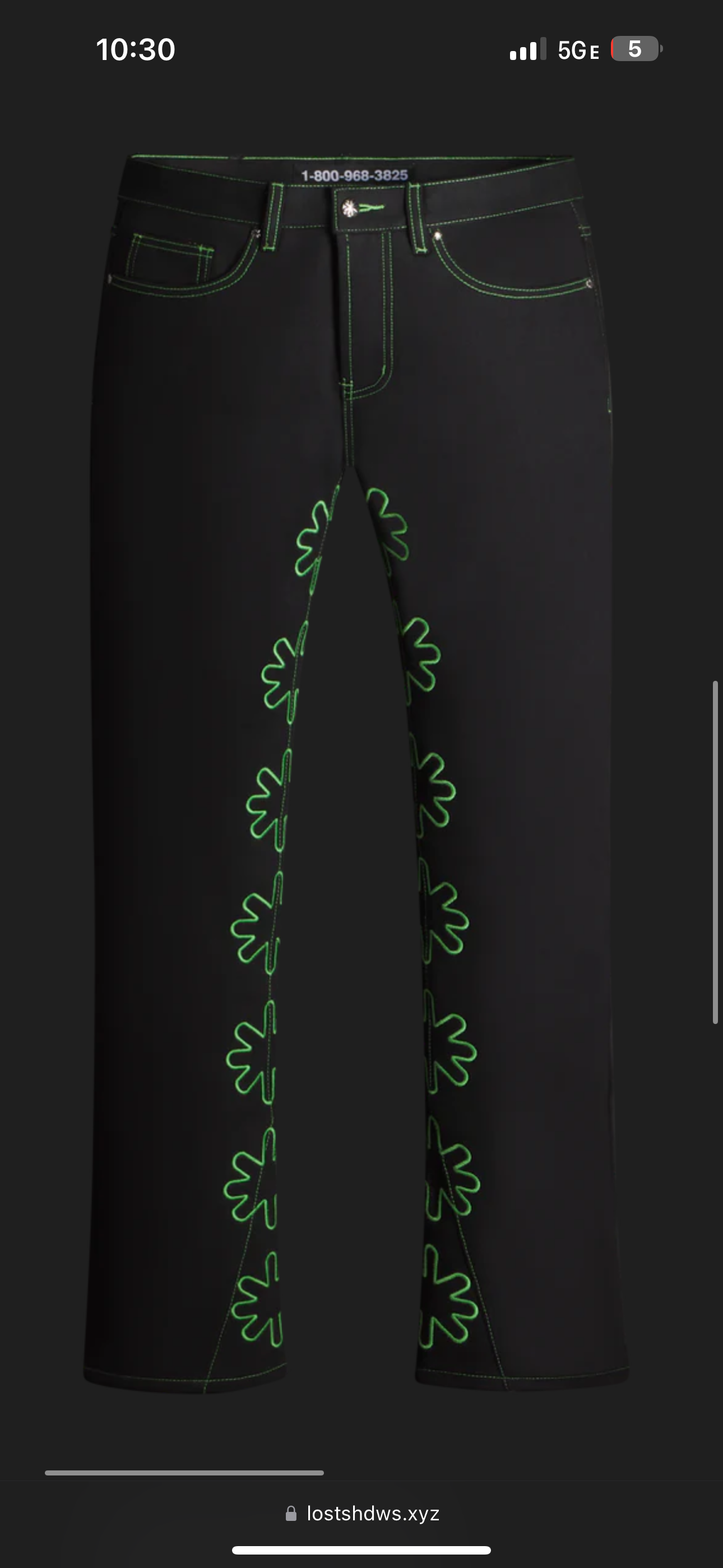 Lost Shdws “Outline” Jeans (Black/Green)