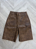 Bottega Desires leather shorts Brown