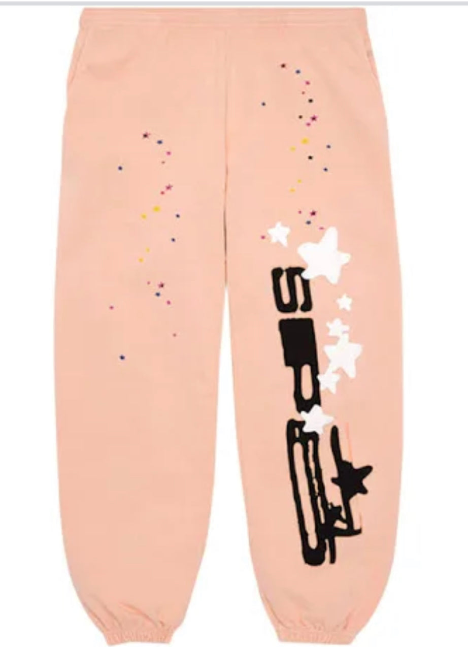 Spider sweatpants salmon