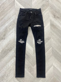 Amiri Mx1 jeans black/ white suede rips