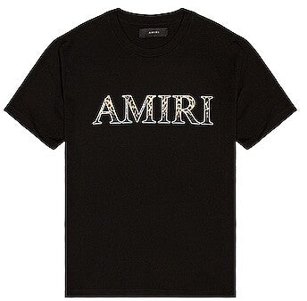 Amiri Logo Leopard Tee (Black)