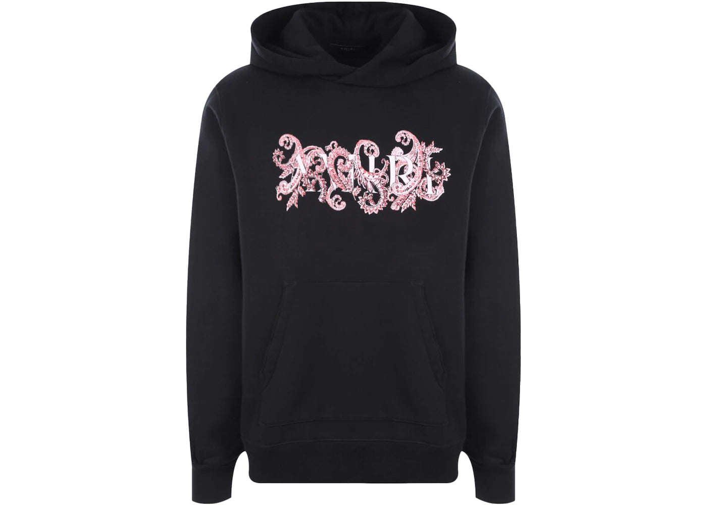 Amiri Logo Paisley Hoodie (Black/Red/Pink)