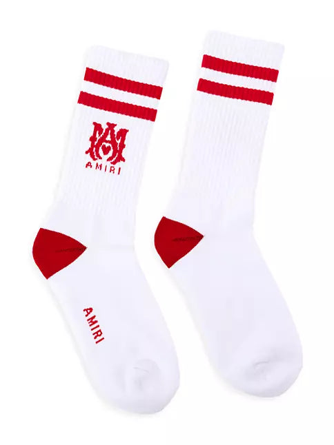 Amiri “MA” Socks (White/Red)