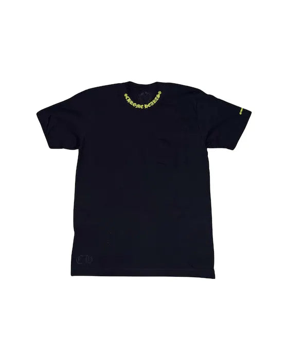 Chrome Neck Logo Tee (Black/Neon Yellow)
