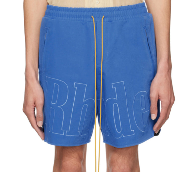 Rhude Embroidered Shorts (Blue)