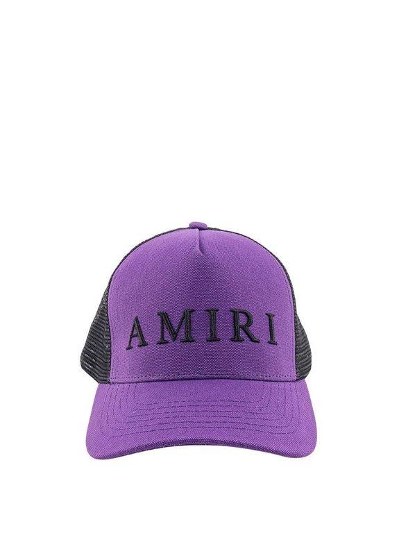 Amiri Core Logo Trucker Hat (Purple/Black)