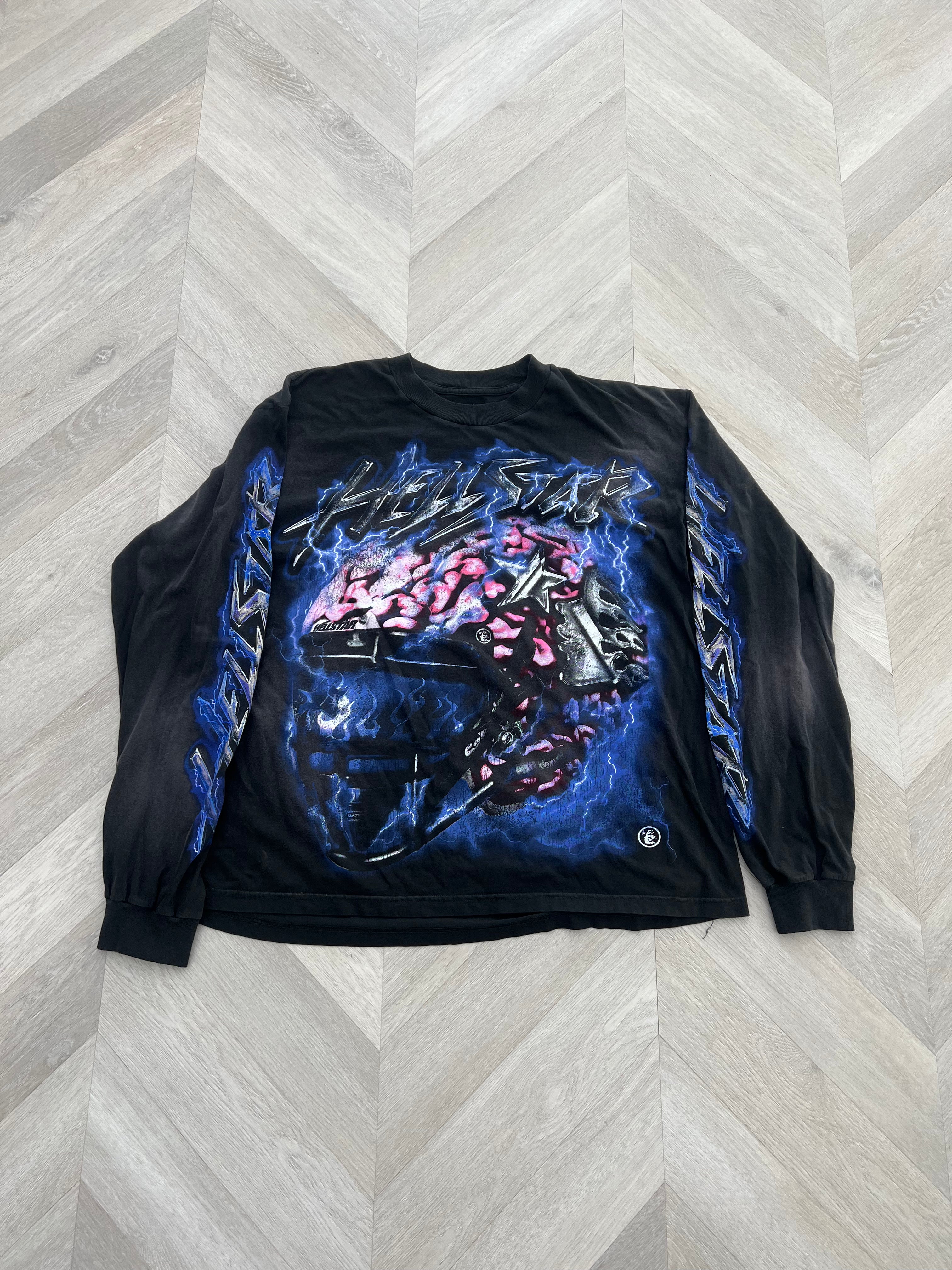 Hellstar brain helmet Longsleeve (black/Blue)