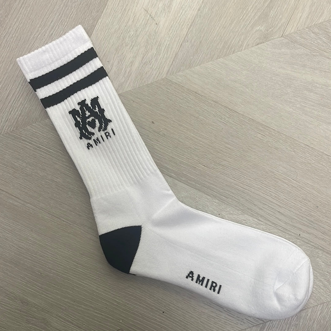 Amiri socks white/ black MA Logo