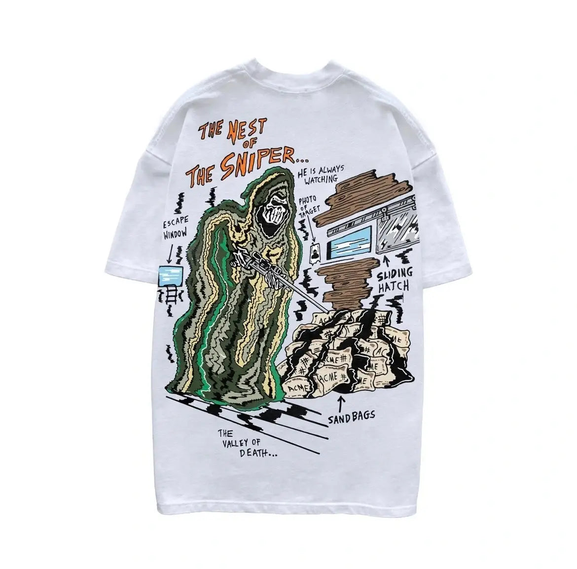Warren Lotas “Snipers Nest” Tee (White)