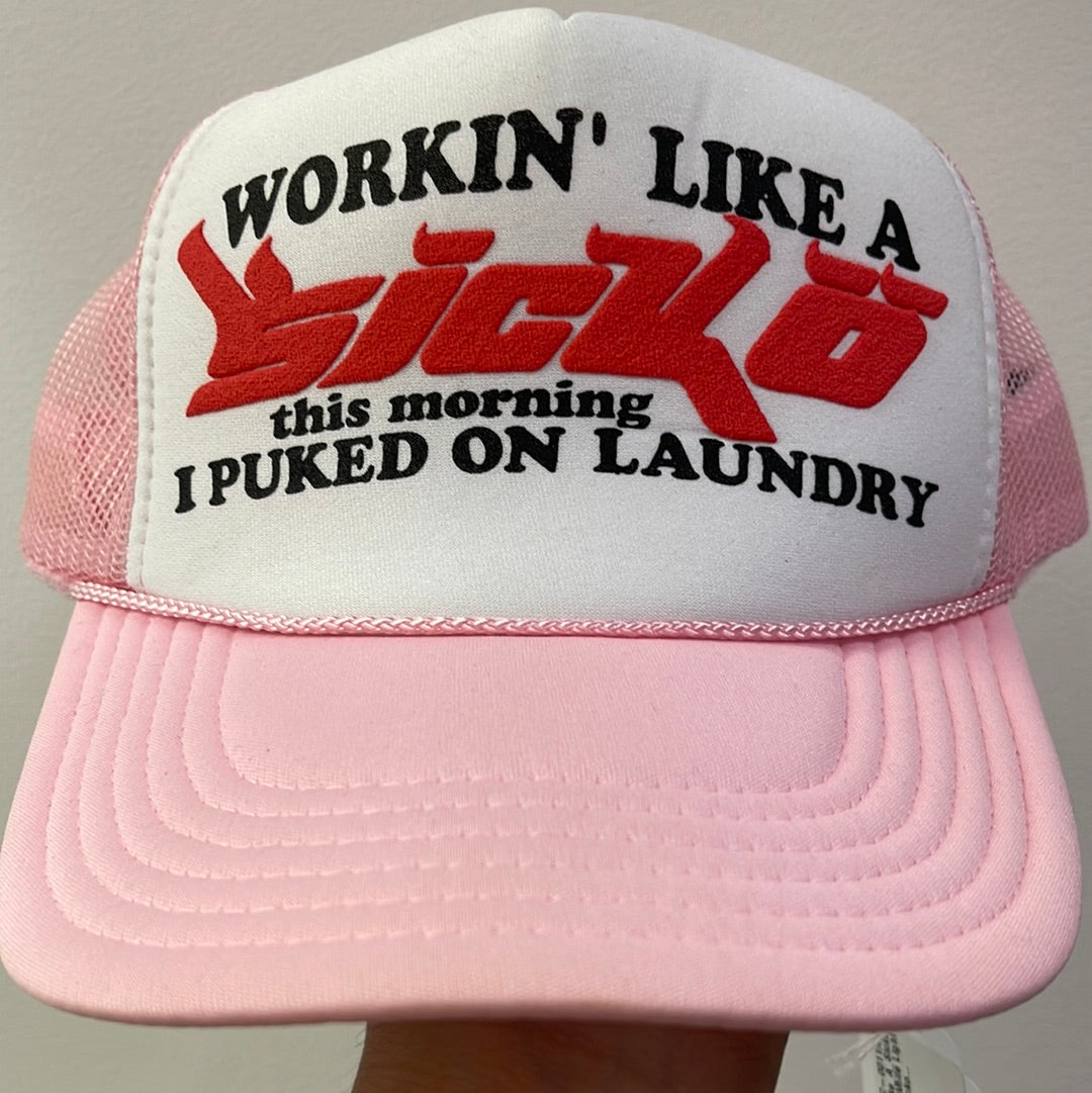 Sicko trucker hat light pink/ white