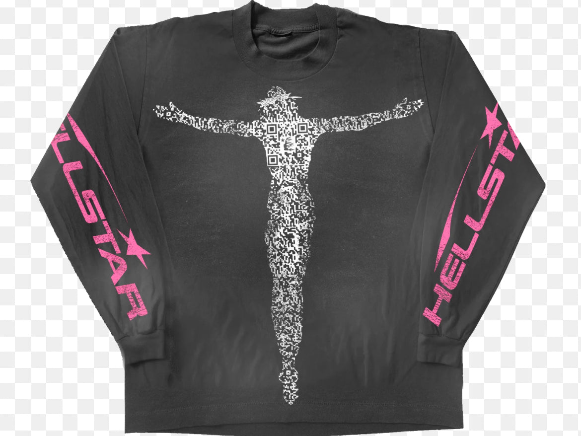 Hellstar QR Christ Longsleeve Black/ pink