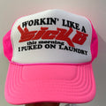 Sicko trucker hat neon pink/ white