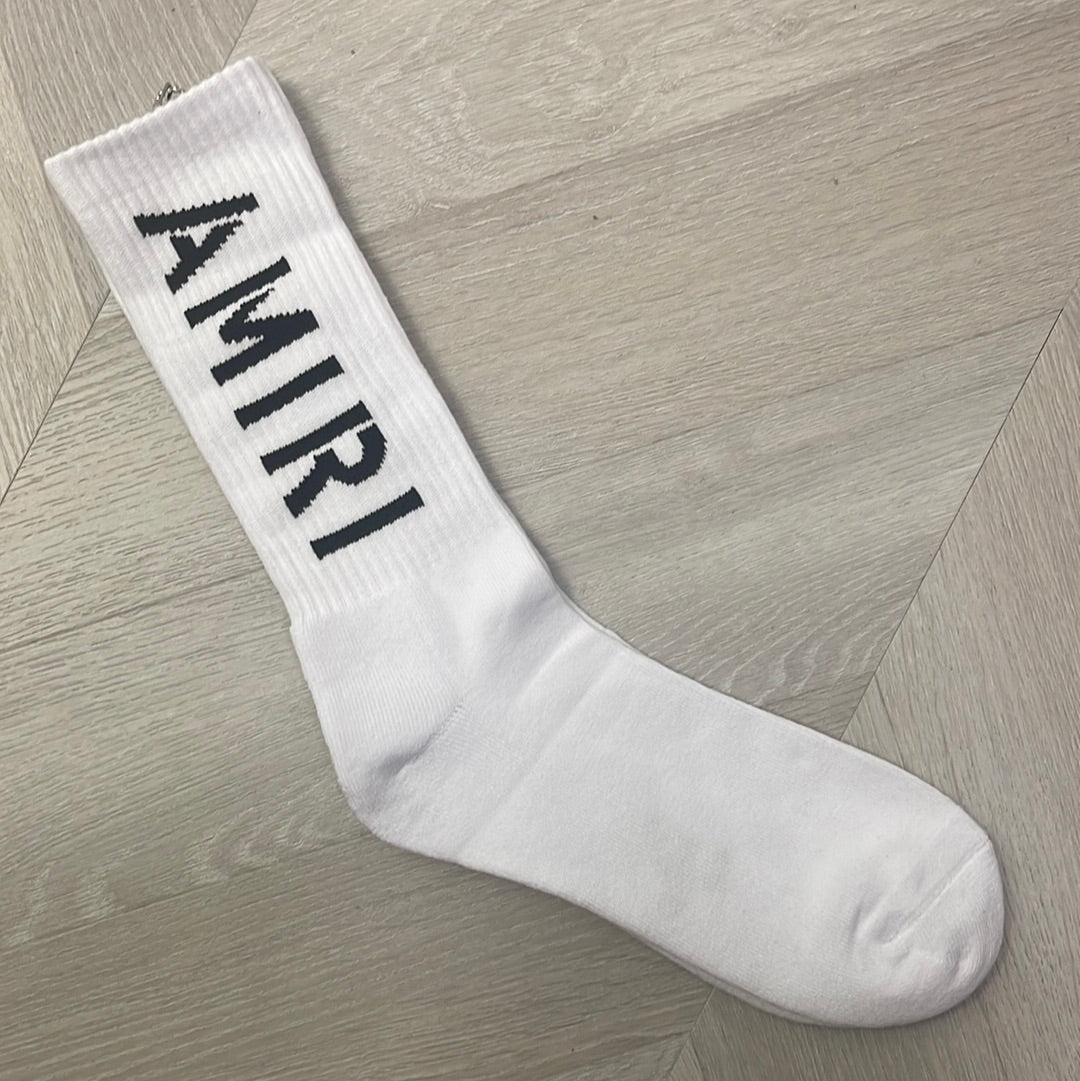 Amiri socks white/ black logo
