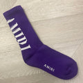 Amiri socks purple/ white logo