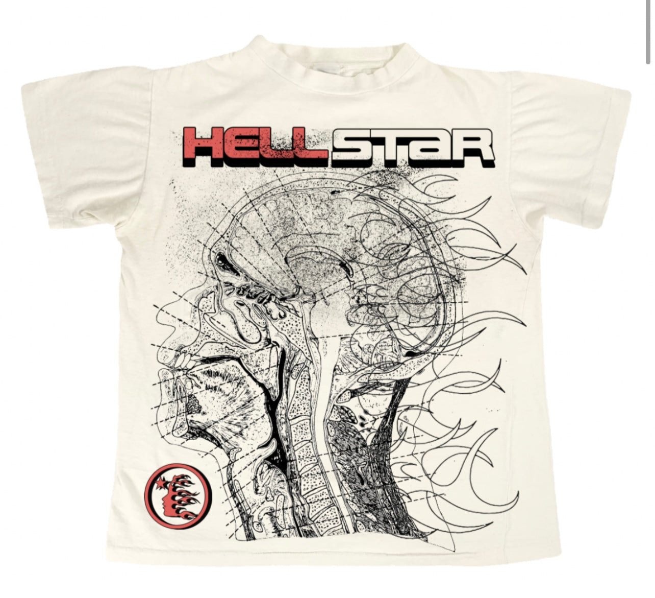 Hellstar tee Human development cream/ red