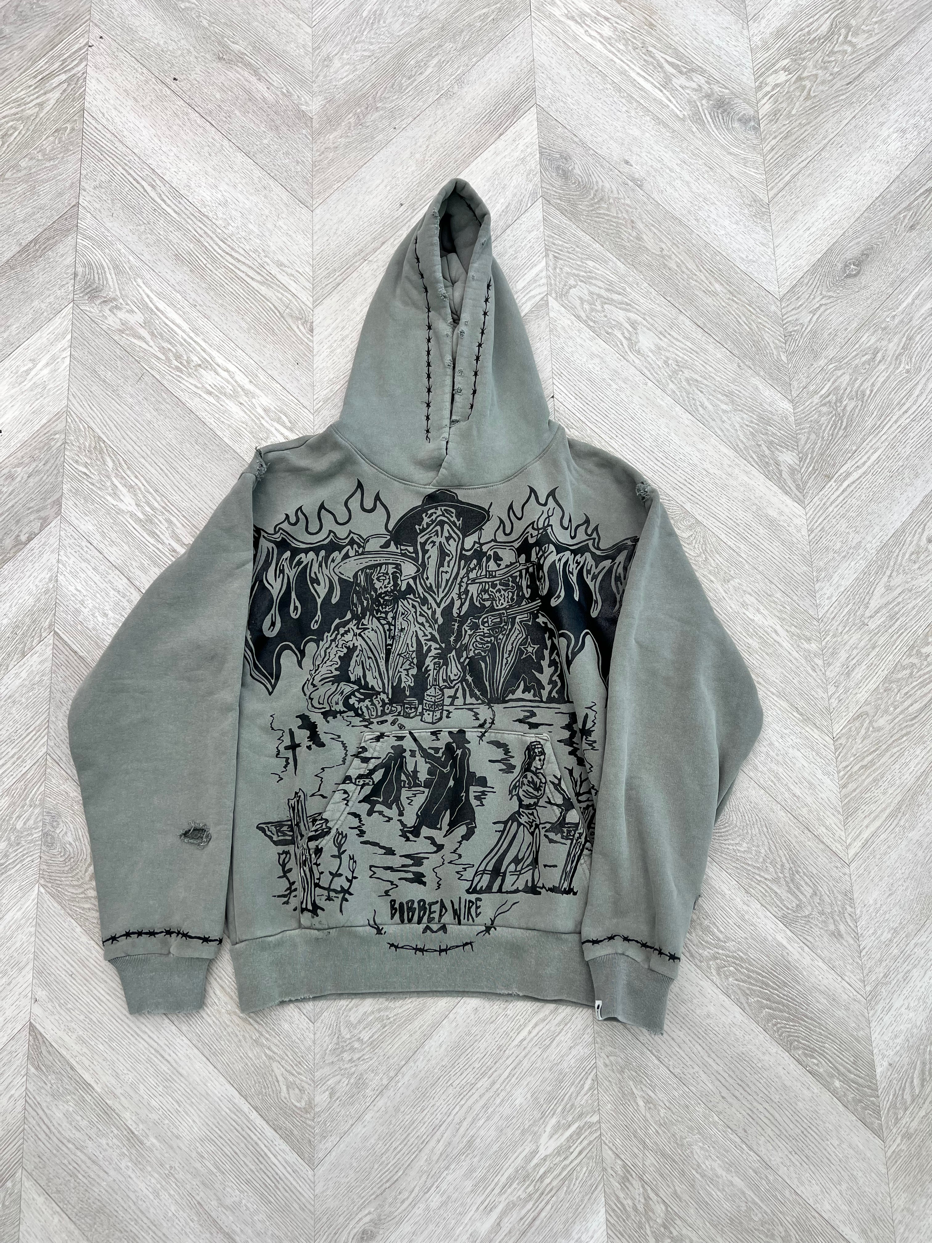 Warren lotas hoodie Barbed wire grey